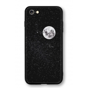 Cool Galaxy Planet Printed Shatter-Resistant Black Soft iPhone Case