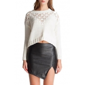 Hot Split Side High Waist Mini Black PU Skirt
