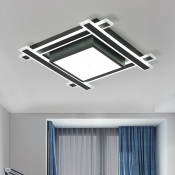 Square Flush Light Fixture Modern Design Acrylic LED Ceiling Flush Mount in Warm/White for Office