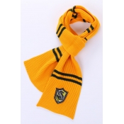 190*19cm Fashion Harry Potter University Badge Patched Striped Knit Scarf for Couple
