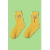 New Stylish Letter Oil Painting Casual Cotton Unisex Socks