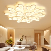 Modern Chic Wing Ceiling Lamp Acrylic 15 Lights Large LED Semi Flush Ceiling Light in White