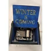Popular Letter WINTER IS COMING Carved Retro Wooden Hand Cranked Music Box