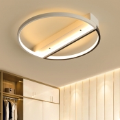 Metal Halo Ring LED Ceiling Lamp Minimalist Surface Mount Ceiling Light in Black and White