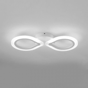 1/2 Heads Teardrop Ceiling Lamp Modernism Acrylic LED Semi Flush Light in Warm/White