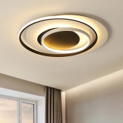 Acrylic 2 Ring Flush Light Fixture Modern Fashion LED Flush Mount in Warm/White for Hallway