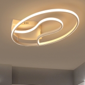 Acrylic Oval Semi Flush Light Contemporary Decorative LED Ceiling Lamp in Neutral for Sitting Room