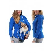 New Stylish Unique Large Pocket Front Long Sleeve Casual Plain Hoodie