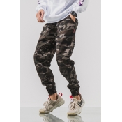 Mens Hot Fashion Classic Camouflage Printed Elasticized Cuff Casual Pants