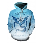 Game of Thrones Classic Line Winter Is Coming Print Light Blue Unisex Drawstring Hoodie
