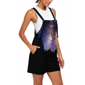 New Stylish 3D Galaxy Printed Loose Leisure Overalls Rompers