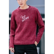 New Leisure Letter Embroidered Round Neck Long Sleeve Pullover Sweater