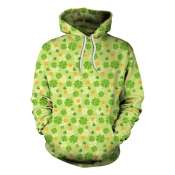New Stylish 3D Green Leaf Clover Printed Unisex Sport Casual Hoodie