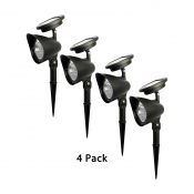 4 Pcs Solar Powered Lights Outdoor 0.1W 3LED Waterproof In-Ground Spotlight with Auto On/Off Dusk to Dawn for Lawn
