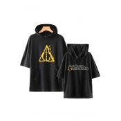 The Crimes of Grindelwald 2 Fashion Letter Logo Printed Short Sleeve Unisex Loose Casual Hooded T-shirt