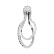 Mini Pendant Light Contemporary Metal LED Hanging Light with Clear Crystal in Chrome