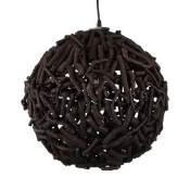 Handmade Globe Pendant Lighting One Light Rustic Style Hanging Light Fixture in Black
