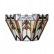 Multi Color Up Lighting Light Sconce Tiffany Style Glass Remote Control Wall Light for Bedroom Kitchen