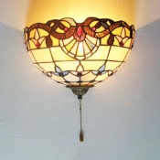 Tiffany Style Baroque Sconce Lamp Hand Made Stained Glass Abstract Pattern Wall Lamp for Bedroom