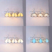 3 Lights Dome Sconce Light Tiffany Style Glass Wall Lamp for Dining Room Bathroom