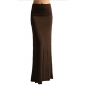 Women's New Stylish Simple Solid Color Maxi Bodycon Fishtail Skirt
