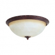 Antique Style Dome Flush Ceiling Light Frosted Glass 2/3 Lights Light Fixture for Bedroom