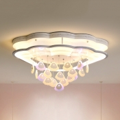 Metal Shell LED Semi Flush Mount Light Modern Ceiling Lamp in Warm/White for Nursing Room