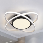 Acrylic Planet LED Ceiling Fixture Nordic Style Stepless Dimming/Warm/White Flush Light for Nursing Room