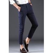 Men's Trendy Basic Fashion Plain Slim Fitted Casual Dress Pants