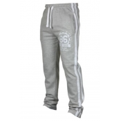Men's Casual Fashion Letter 86 Graphic Printed Drawstring Waist Stripe Side Relaxed Sweatpants