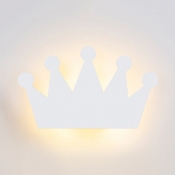 Cute Cartoon Crown Wall Lamp Metal LED Sconce Light with Warm Lighting for Child Bedside