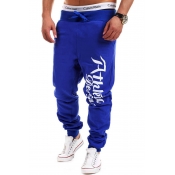 Men's New Fashion Letter ATHLETIC Printed Drawstring Waist Casual Loose Sports Joggers Sweatpants