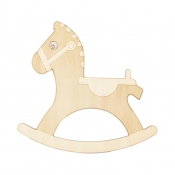 16 Inch Wood Horse Wall Light 2 Lights Lovely LED Wall Lamp in Beige for Child Bedroom