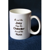 Funny Letter BE COOL LIKE JOEY Pattern White Porcelain Mug Cup