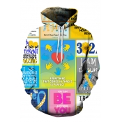 HH Series You Can Be Anything You Want To Be Letter Floral Printed Casual Leisure Hoodie