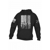 Men's New Fashion Cool Stars Firearms Printed Long Sleeve Casual Sports Hoodie