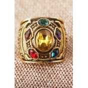 Popular Infinity Gauntlet Cosplay Diamond Studded Gold Ring