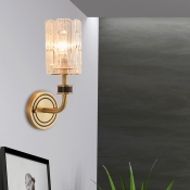 Cylinder Wall Sconce Light Mid Century Modern Metal Glass 1 Head Wall Lamp Sconce for Indoor