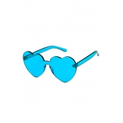 Trendy Heart Shaped Sheer Candy Color Unisex Sunglasses