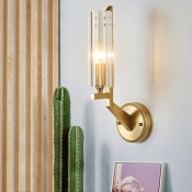1 Light Wall Lighting Fixtures Modern Brass and Glass Unique Sconce Light Fixture for Indoor