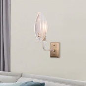 Brass Finish Sconce Light Modern Glass and Crystal Wall Sconce Light Fixture for Bedroom