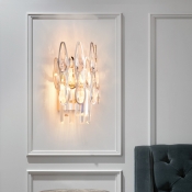 Creative Drop Crystal Sconce Wall Lights Contemporary Metal Wall Mounted Lights for Living Room