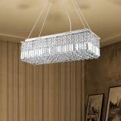 Crystal Rectangular Hanging Light Fixture Contemporary Crystal Ball Pendant Light Fixture for Kitchen