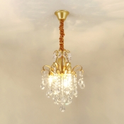 Contemporary Crystal Chandelier Lighting 3/6/7 Lights Indoor Ceiling Pendant Light in Black/Gold with Adjustable Chain
