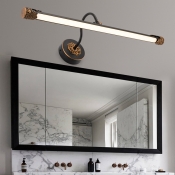 Adjustable Gooseneck Wall Light Fixture Warm/White/Neutral Light Modern Metal Led Black Bath Light, 17
