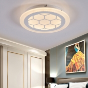 Honeycomb Ceiling Light Modern Acrylic Warm/White/Natural Ceiling Light Fixture in White for Indoor