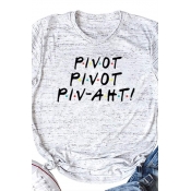 Summer Fashion Letter PIVOT PIVOT PIV-AHT Printed Short Sleeve T-Shirt