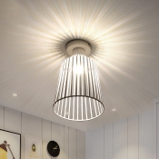 Gray/White/Coffee Tapered Flush Mount Ceiling Light Modernist 1 Light Metal Flush Pendant Light for Bedroom