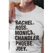 Popular Letter RACHEL ROSS MONICA CHANDLER PHOEBE JOEY Printed Short Sleeve Slim Fit Casual T-Shirt