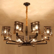 Triangle Ceiling Chandelier Modern Crystal 6/8 Heads 28